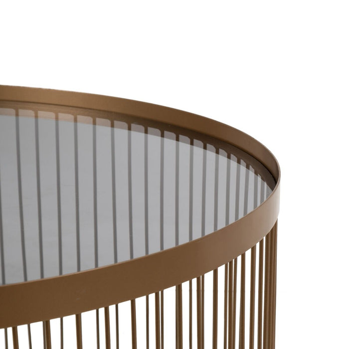Masa de Cafea 81 x 81 x 45,5 cm Geam Metal