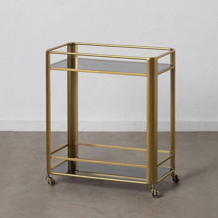 Coș de Bucătărie 66 x 36,5 x 77 cm Geam Auriu* Metal