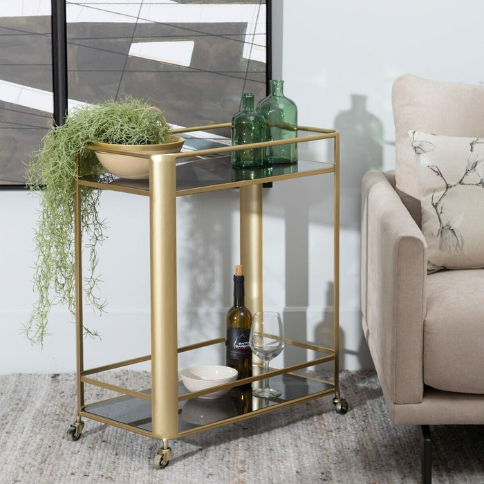 Coș de Bucătărie 66 x 36,5 x 77 cm Geam Auriu* Metal