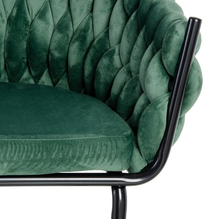 Scaun de Sufragerie 65 x 55 x 82 cm Negru Verde