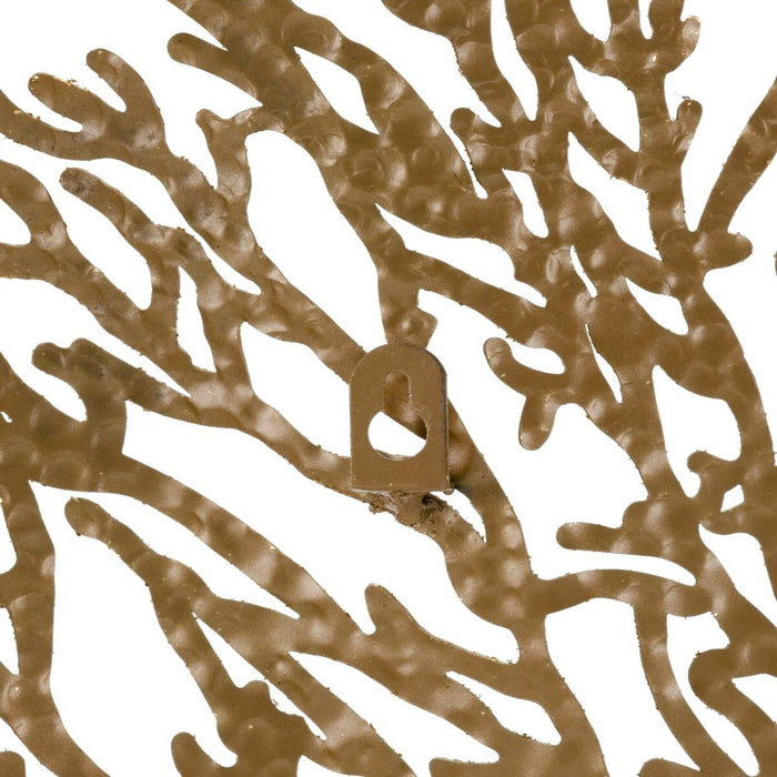 Decorațiune de Perete 58,5 x 8,5 x 55 cm Geam Auriu* Metal