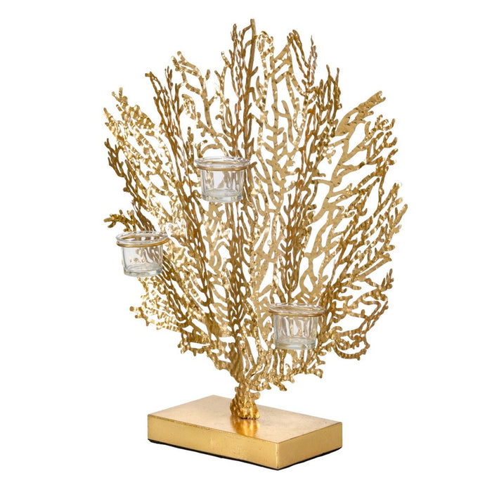 Suport de Lumânări 48 x 12 x 50 cm Auriu* Metal