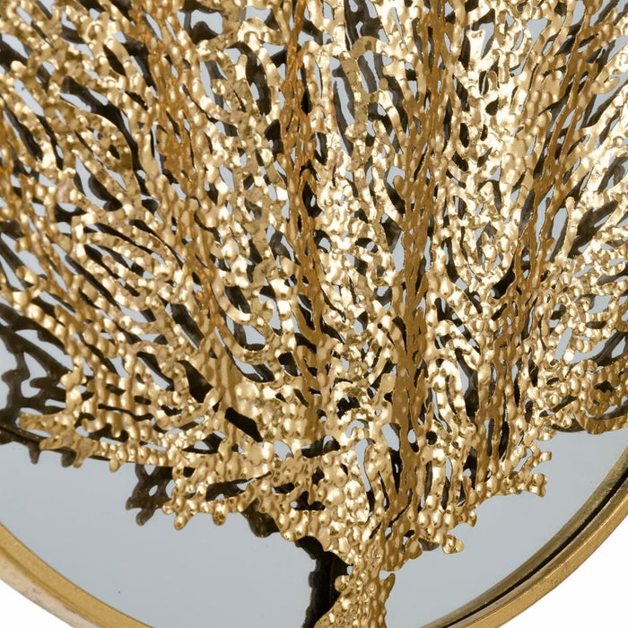 Decorațiune de Perete 70 x 3,5 x 70 cm Geam Auriu* Metal