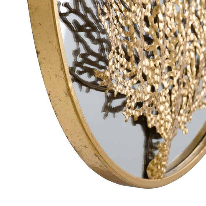 Decorațiune de Perete 70 x 3,5 x 70 cm Geam Auriu* Metal