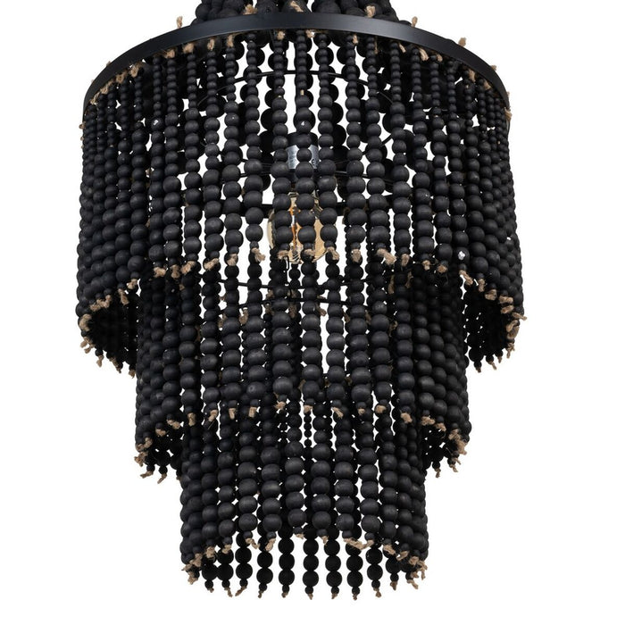 Lustră 50 x 50 x 80 cm Negru Metal Lemn