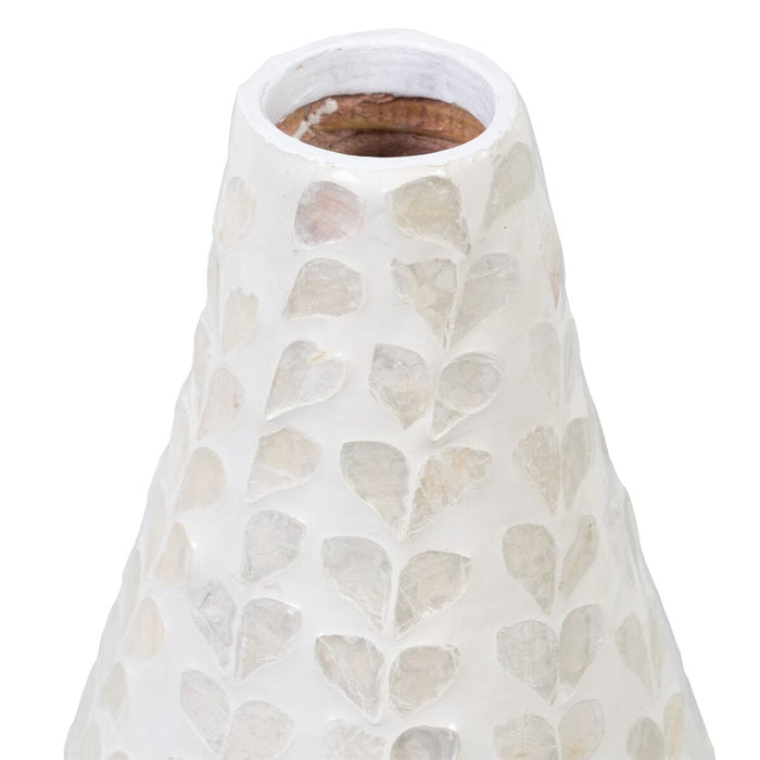 Vază 18 x 18 x 52 cm Bej Sidef Lemn MDF