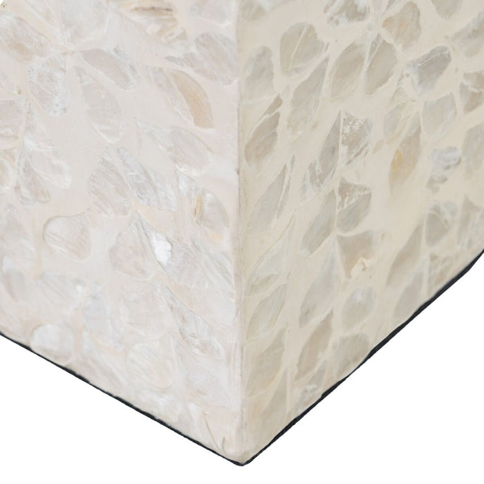 Suport de Lumânări Bej Sidef Lemn MDF 10,5 x 10,5 x 21 cm