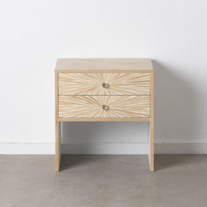 Masa laterală 56 x 46 x 58 cm Bej Bambus Lemn MDF