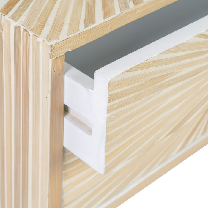 Masa laterală 56 x 46 x 58 cm Bej Bambus Lemn MDF