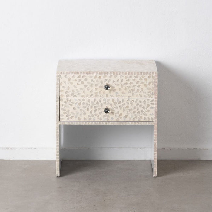 Masa laterală 56 x 46 x 58 cm Bej Sidef Lemn MDF
