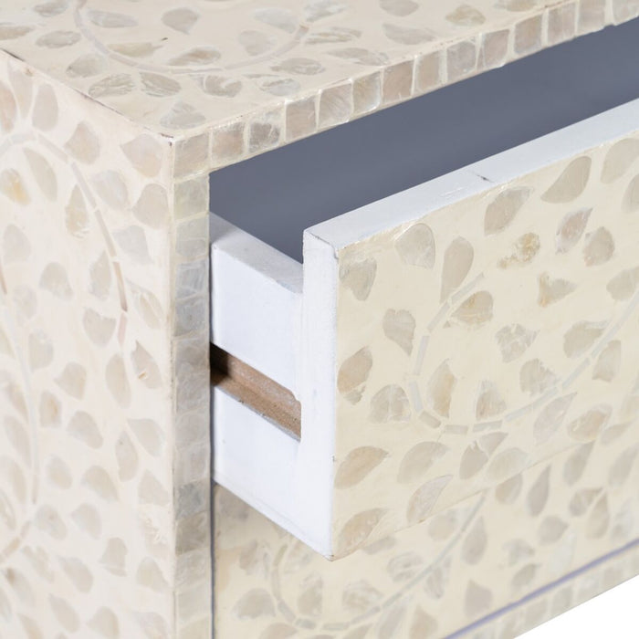 Masa laterală 56 x 46 x 58 cm Bej Sidef Lemn MDF