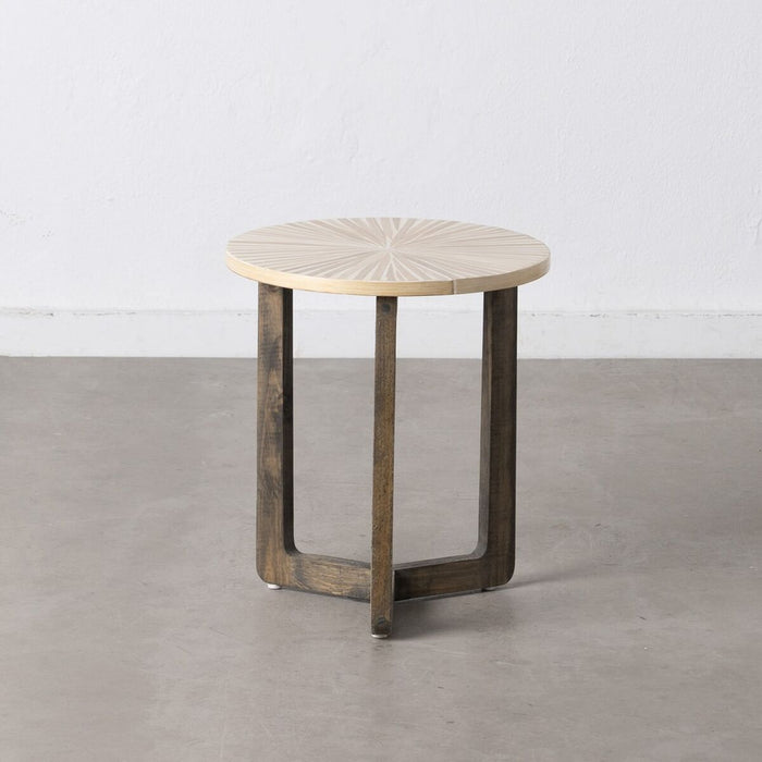 Masa laterală Bej Bambus 40 x 40 x 45 cm Lemn MDF