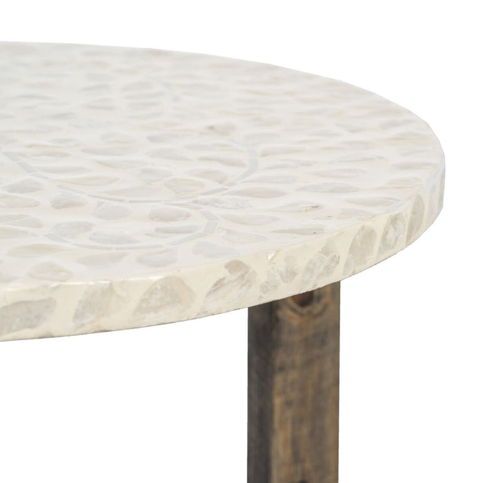 Masa laterală Bej Maro Sidef 40 x 40 x 45 cm Lemn MDF