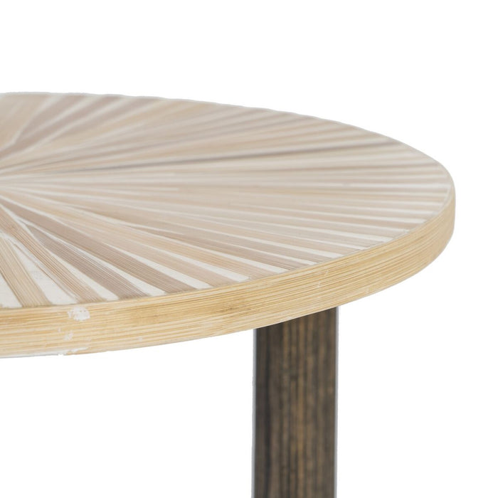 Masa laterală Bej Bambus 45 x 45 x 55 cm Lemn MDF