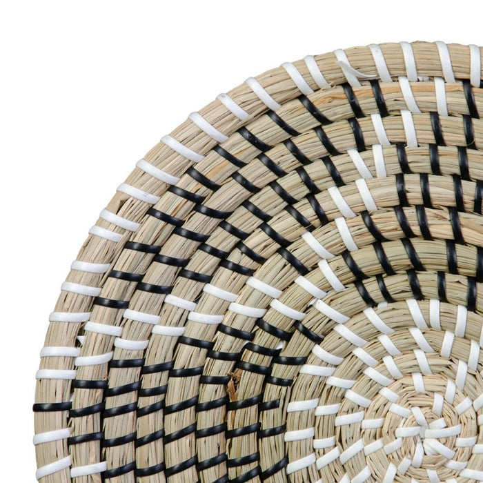 Decorațiune de Perete 27 x 27 x 1 cm Natural Negru Fibră naturală