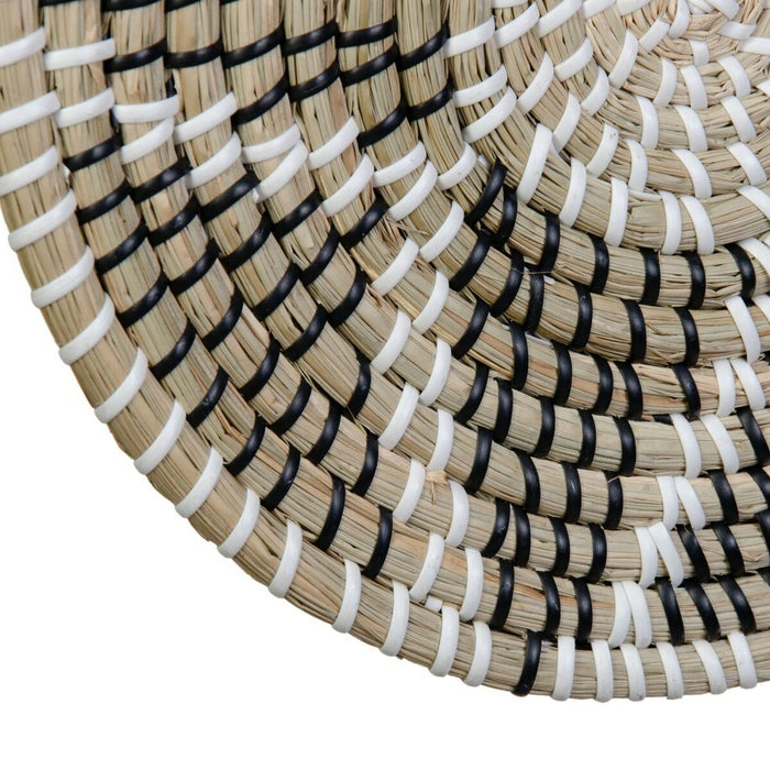 Decorațiune de Perete 27 x 27 x 1 cm Natural Negru Fibră naturală