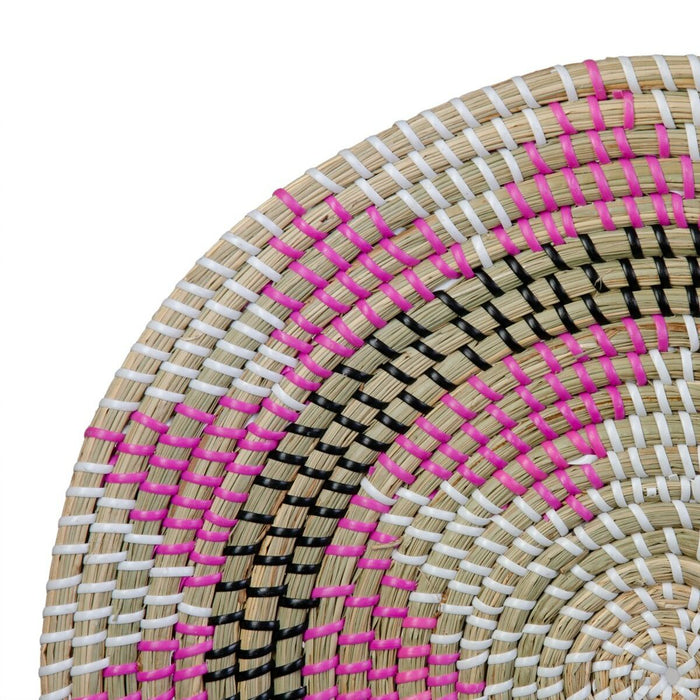 Decorațiune de Perete 41 x 41 x 1 cm Natural Negru Fibră naturală