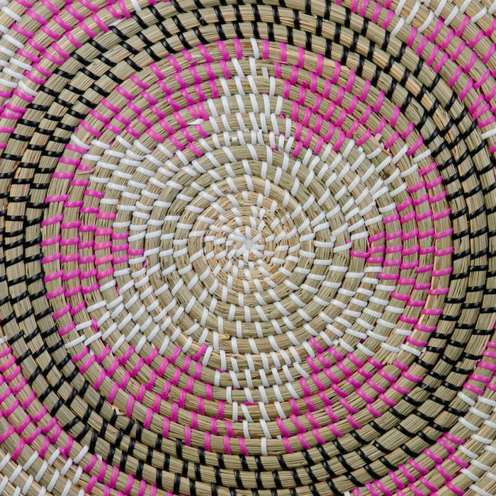 Decorațiune de Perete 41 x 41 x 1 cm Natural Negru Fibră naturală