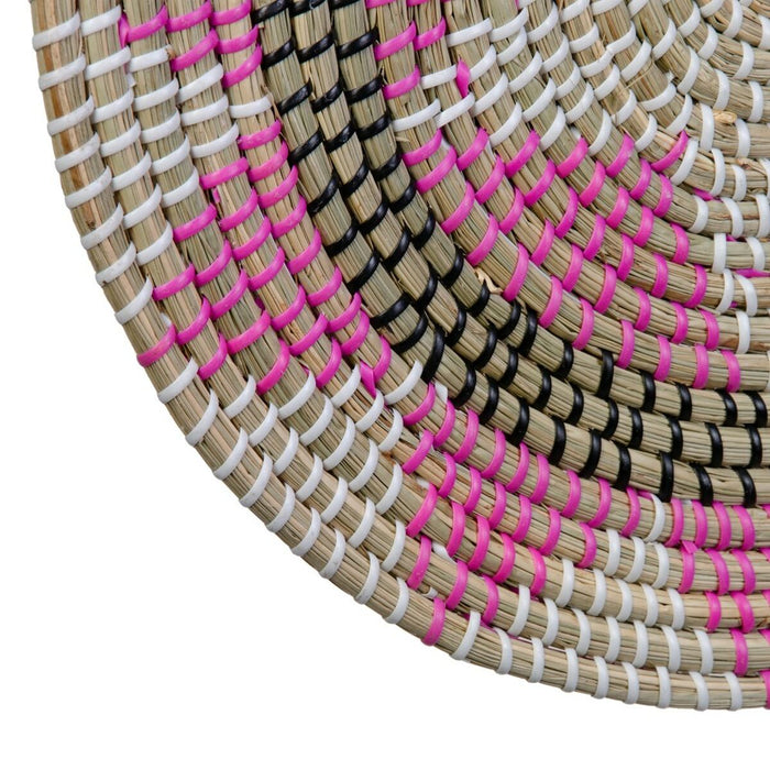 Decorațiune de Perete 41 x 41 x 1 cm Natural Negru Fibră naturală