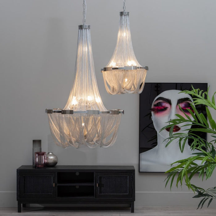 Lustră 80 x 80 x 120 cm Metal Argintiu