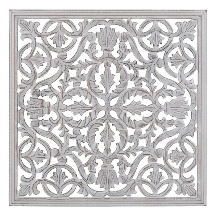 Decorațiune de Perete Alb 60 x 1 x 60 cm DMF