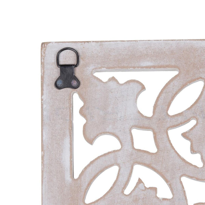 Decorațiune de Perete Alb 60 x 1 x 60 cm DMF