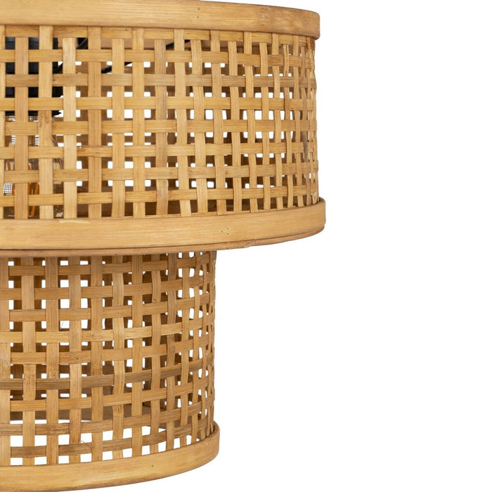 Lustră Negru Natural Lemn Bambus 220-240 V 34 x 34 x 26,5 cm