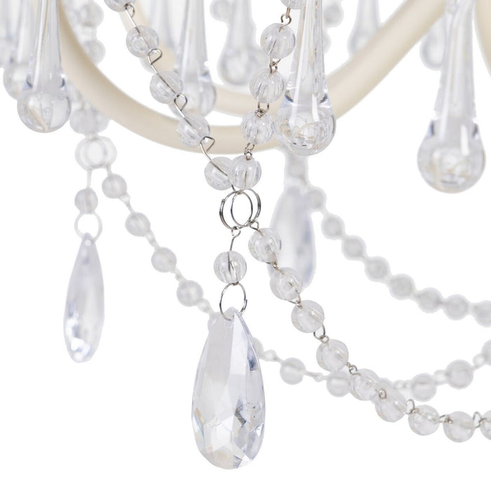 Lustră 65 x 65 x 107 cm Bej Metal Ø 15 cm Clasic