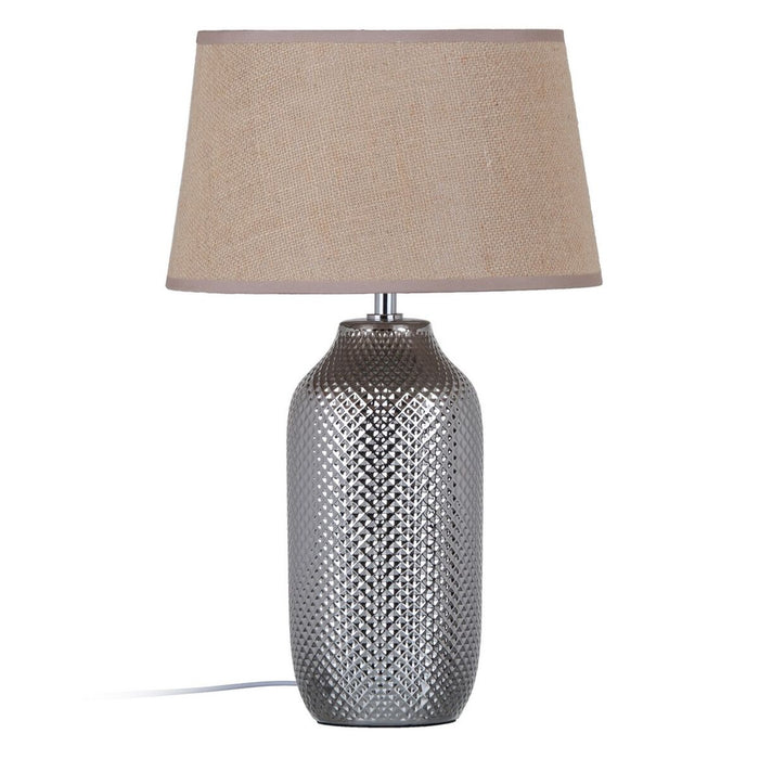 Lampă de masă Bej Argintiu Pânză de sac Ceramică 60 W 220 V 240 V 220-240 V 30 x 30 x 48 cm