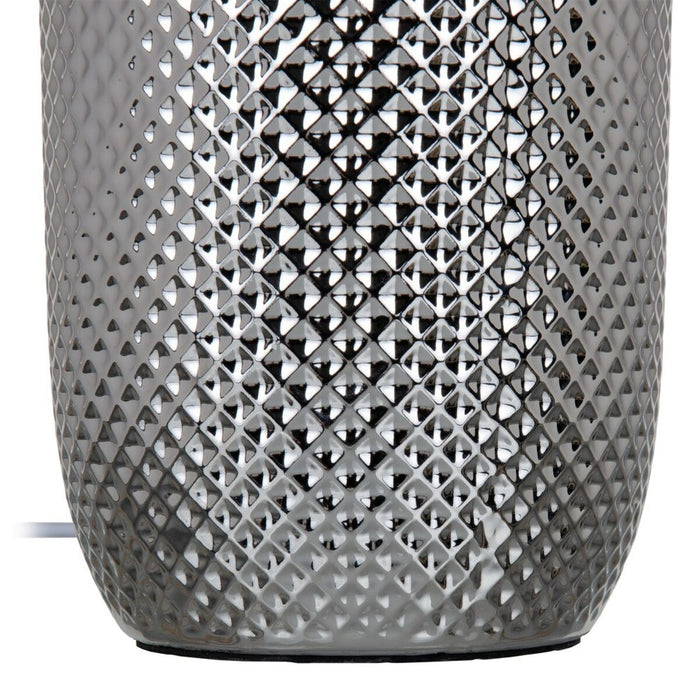 Lampă de masă Bej Argintiu Pânză de sac Ceramică 60 W 220 V 240 V 220-240 V 30 x 30 x 48 cm