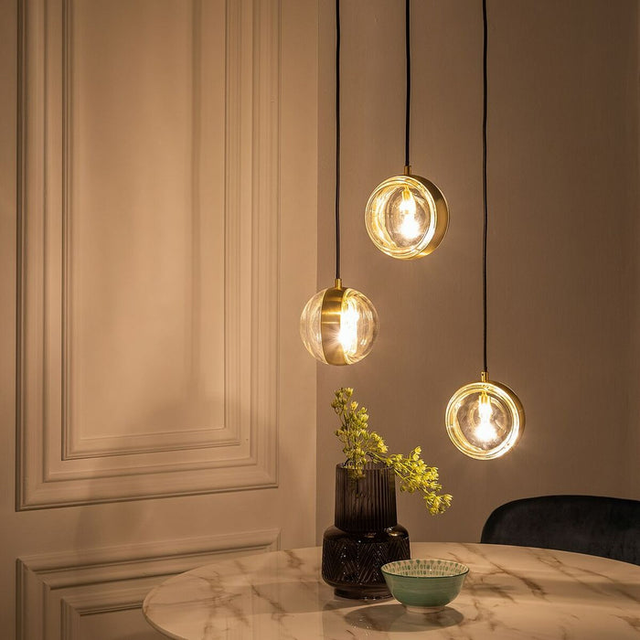 Lustră 15 x 15 x 120 cm Geam Auriu* Fier Ø 15 cm