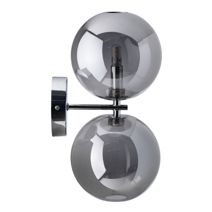 Lampă de Perete 21 x 18,5 x 30 cm Geam Argintiu Fier