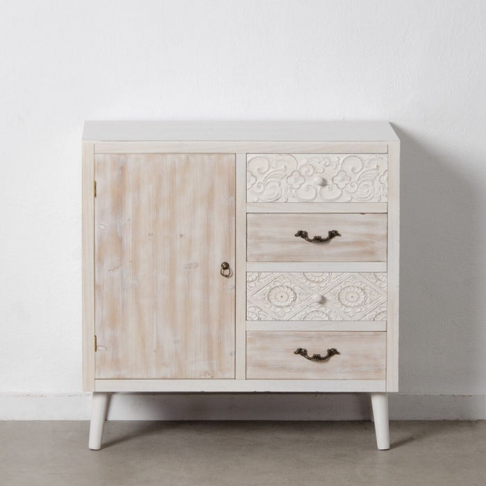 Mobilă pentru Hol cu Sertare DUNE Natural Alb Lemn de brad 80 x 40 x 80 cm