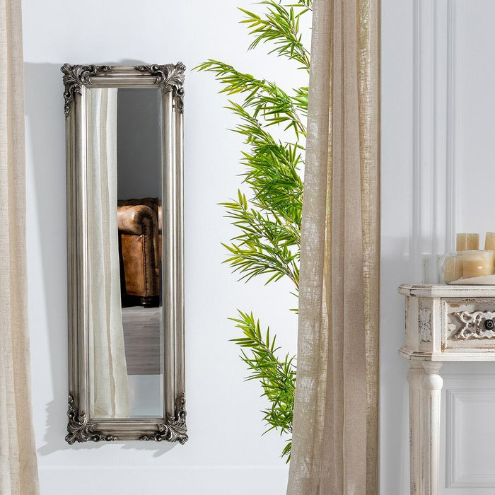 Oglindă 46 x 6 x 147 cm Geam Lemn Argintiu