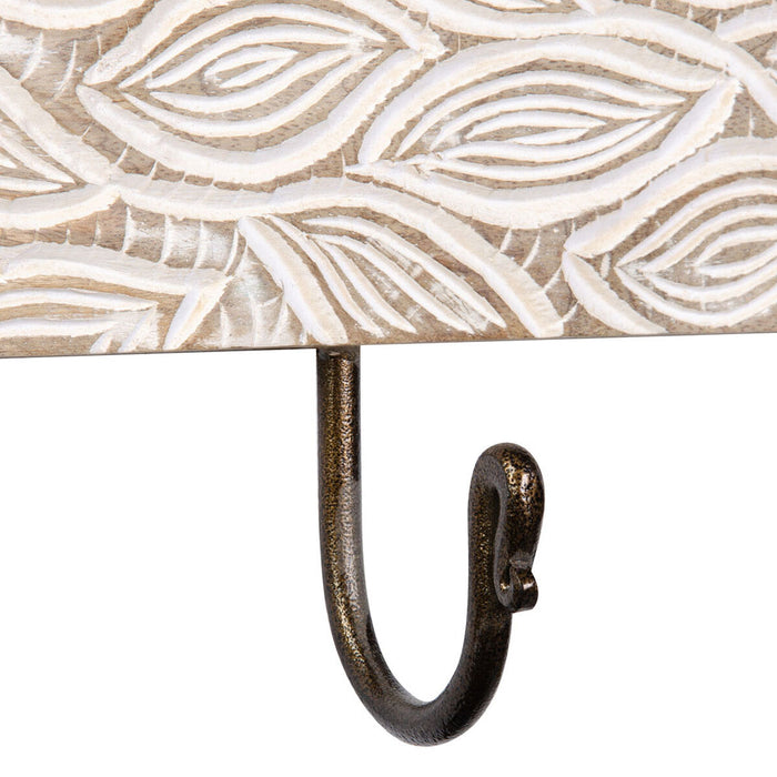 Cuier de perete 30,5 x 8 x 16 cm Metal Lemn