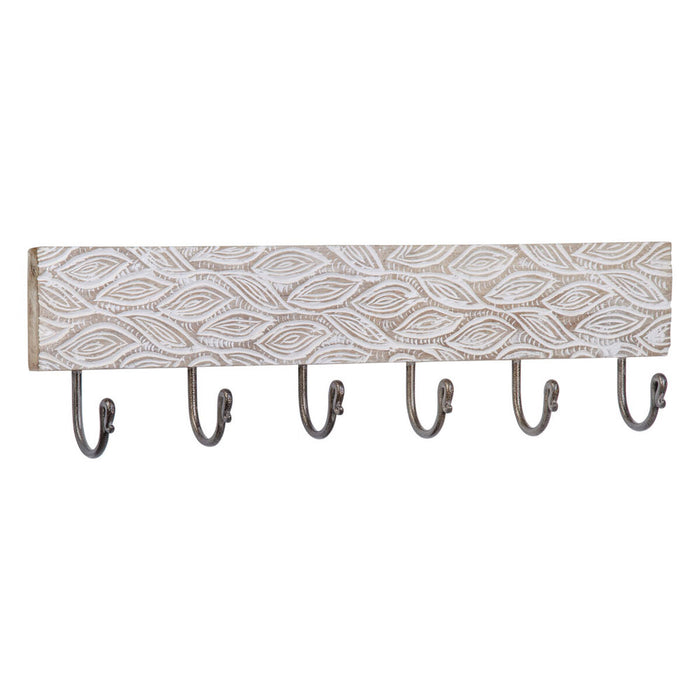 Cuier de perete 61 x 7 x 16,5 cm Metal Lemn