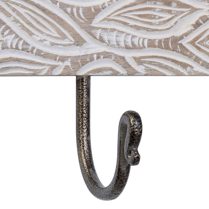 Cuier de perete 61 x 7 x 16,5 cm Metal Lemn