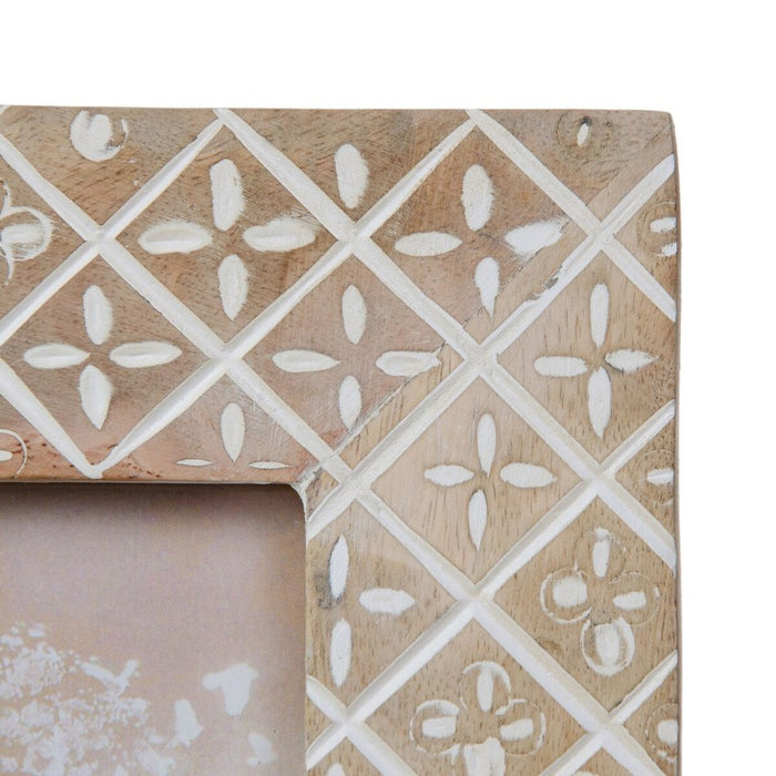 Suport pentru Poze 18,5 x 2 x 23,5 cm Lemn Alb