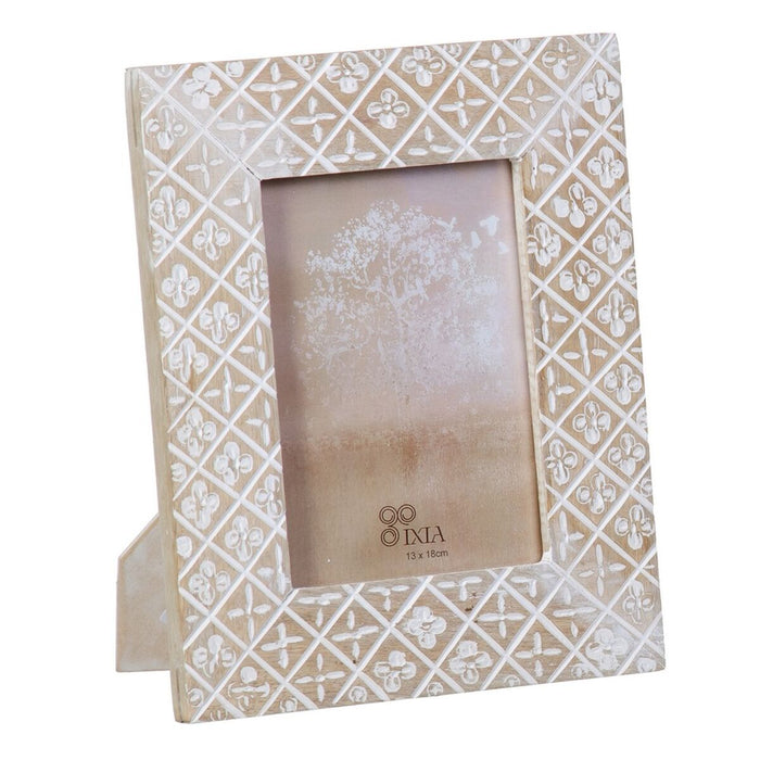 Suport pentru Poze 21 x 2 x 26 cm Natural Lemn Alb