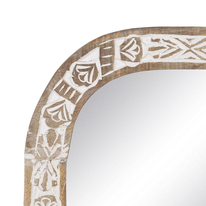 Oglindă de perete 51 x 3 x 76 cm Lemn Alb