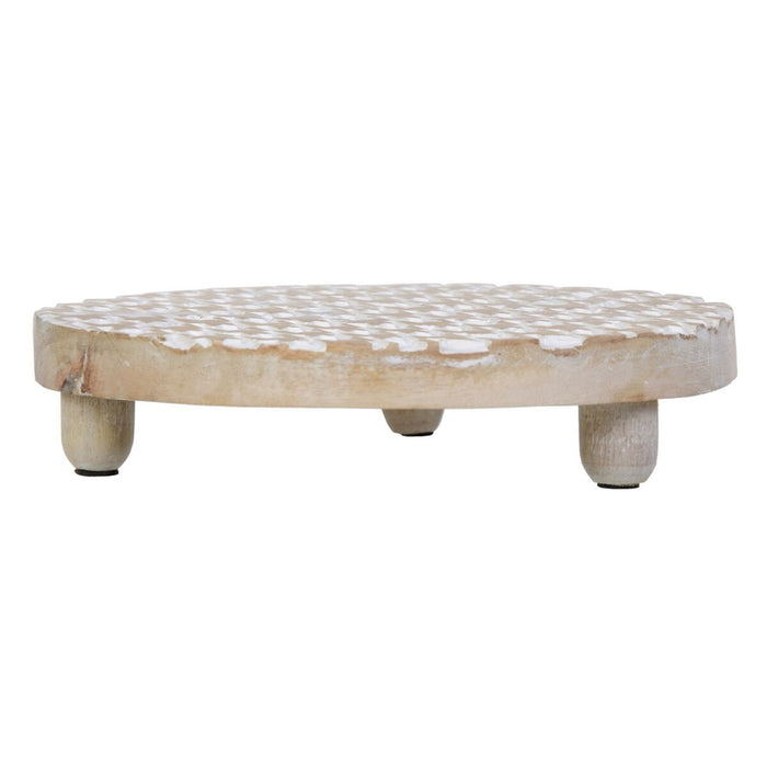 Ghiveci Alb Lemn de mango 22,5 x 22,5 x 6 cm