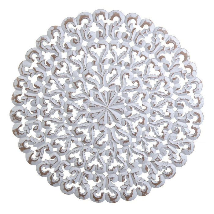 Decorațiune de Perete 60,96 x 60,96 x 2,5 cm Alb Lemn MDF