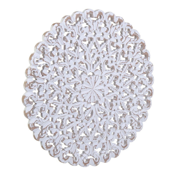 Decorațiune de Perete 60,96 x 60,96 x 2,5 cm Alb Lemn MDF