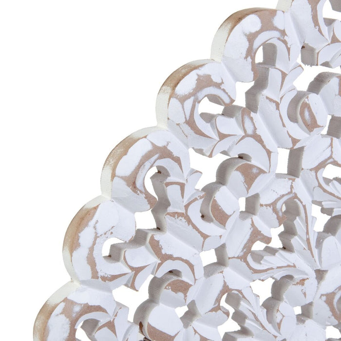 Decorațiune de Perete 60,96 x 60,96 x 2,5 cm Alb Lemn MDF