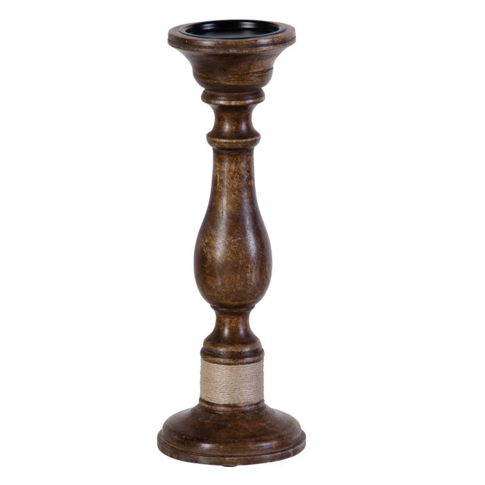 Set de Suporturi de Lumânări Maro Fier Lemn de mango 14 x 14 x 38 cm (3 Unități)
