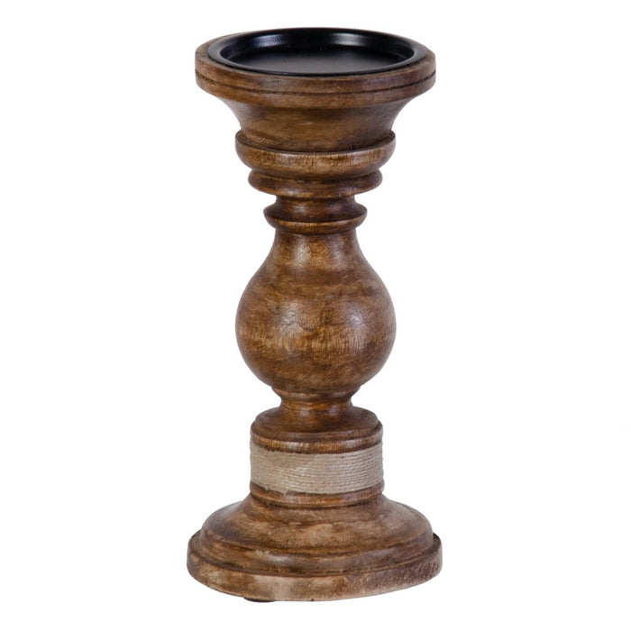 Set de Suporturi de Lumânări Maro Fier Lemn de mango 14 x 14 x 38 cm (3 Unități)