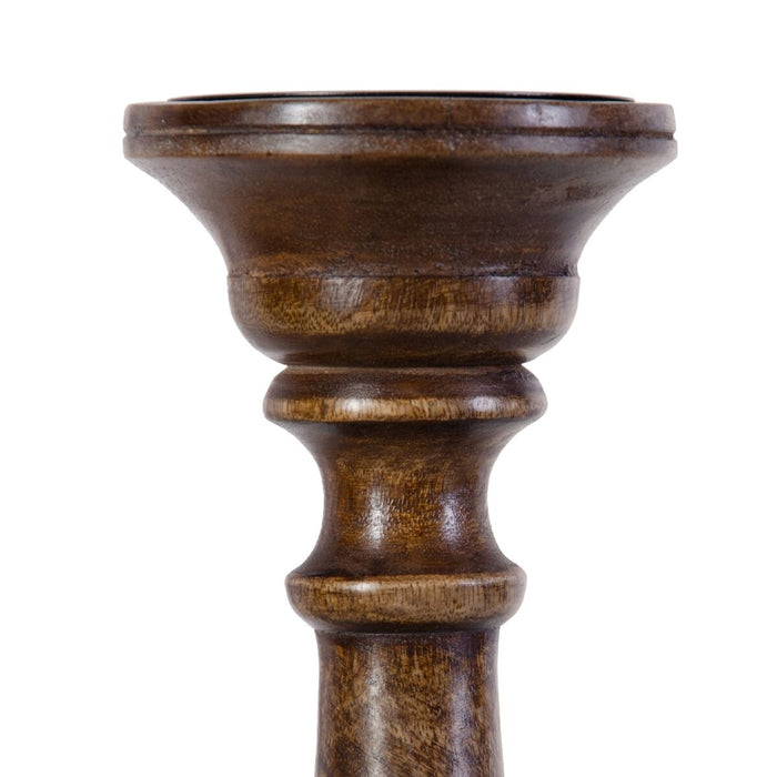 Set de Suporturi de Lumânări Maro Fier Lemn de mango 14 x 14 x 38 cm (3 Unități)