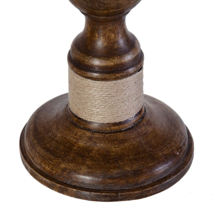 Set de Suporturi de Lumânări Maro Fier Lemn de mango 14 x 14 x 38 cm (3 Unități)