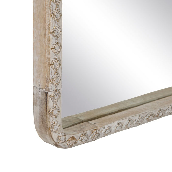 Oglindă de perete 48,5 x 7 x 123 cm Lemn Alb