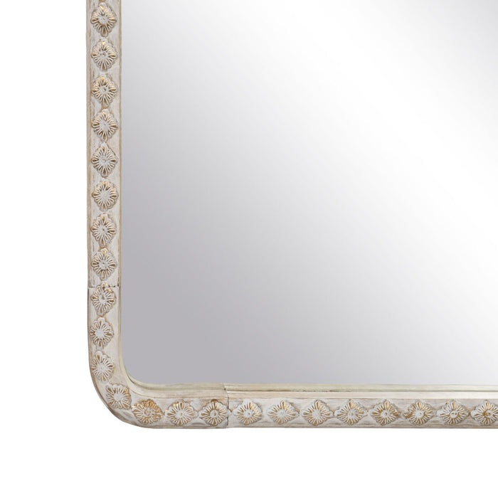 Oglindă de perete 48,5 x 7 x 123 cm Lemn Alb